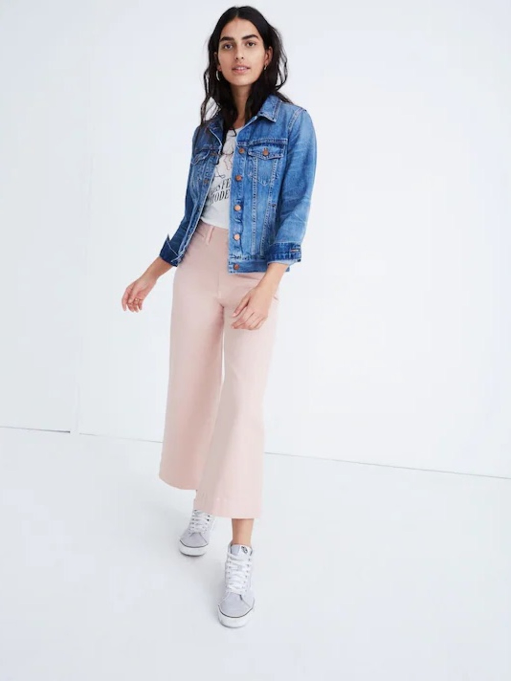 Madewell Emmett Blush Pink Wide Leg Crop